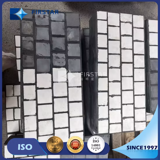 Revestimiento de desgaste cerámico de caucho resistente al desgaste de alto impacto y vulcanización en caliente